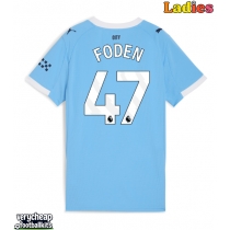 Manchester City Phil Foden #47 Replica Home Shirt Ladies 2025-26 Short Sleeve